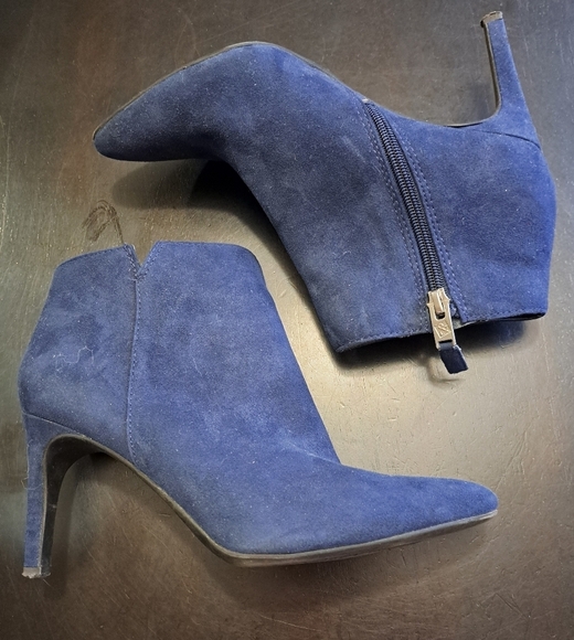 Sam & Libby Blue Suede Boots    Size 7 - Picture 1 of 12